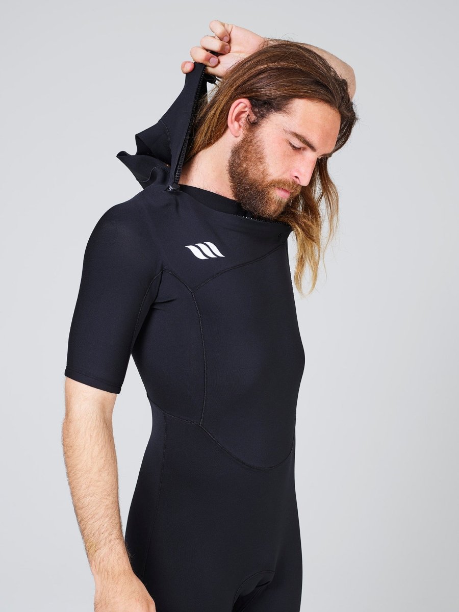 Deluxe 2x2 Short Arm Steamer Mens Wetsuit - Slant Zip - West Surfing
